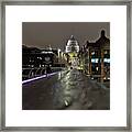 Millennium Bridge And St Pauls Cathedral View In London Framed Print