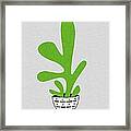 Minimalistic Green Potted Plant Framed Print