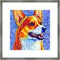 Mischief Maker - Colorful Pembroke Welsh Corgi Dog Framed Print