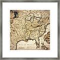 Mississippi And Louisiana Vintage Antique Map 1707 Sepia Framed Print