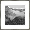 Misty Mountaintop Black And White Framed Print