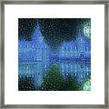 Moated Castle On A Moonlit Night Framed Print