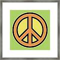 Mod Peace Symbol On Green Framed Print