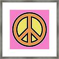 Mod Peace Symbol On Pink Framed Print