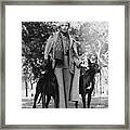Model Beverly Johnson With Two Great Danes Framed Print