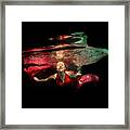 Model Underwater In Pool Of Light Framed Print