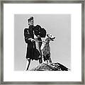 Model With Dalmation Framed Print