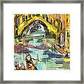 Modern Expressive Venice Italy Grand Canal Rialto Bridge Framed Print