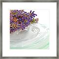 Moisturizing Cream In A Jar And Lavender Flowers Framed Print