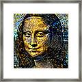 Mona Lisa By Leonardo Da Vinci - Golden Night Design Framed Print
