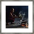 Monk In The Kitchen Framed Print