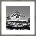Monochrome, Mt Washington In Winter Snow Framed Print