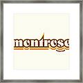 Montrose Houston Texas - Retro Name Design, Southeast Texas, Yellow, Brown, Orange Framed Print