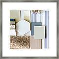 Mood Board, Sample Board, And Furniture Board Concept With Samples For Interior Design Arranged In A Scheme Framed Print
