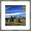 Moody Autumn Morning In Grand Teton National Park Framed Print