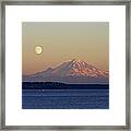 Moon Over Rainier Framed Print