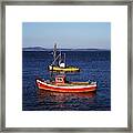 Morecambe. Fishing Boats By The Jetty. Framed Print