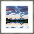 Morning Light Begins To Hit Top Of Grand Teton Framed Print