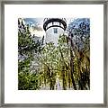 Mossy Trees At The Amelia Island Lighthouse Framed Print