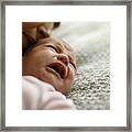 Mother Calming Her Crying Baby Girl Framed Print