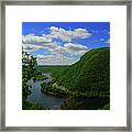 Mount Minsi Spring Green And Thermal Clouds Framed Print