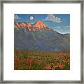 Mount Wrightson Moon, Green Valley Az Framed Print