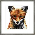 Mrs. Fox Oil Painting With White Background Framed Print