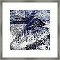Mr Fuji In Winter Indigo Blue White Abstract Painting Framed Print