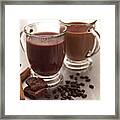 Mugs Of Mexican Coffee With Chocolate & Cinnamon. Framed Print