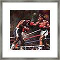 Muhammad Ali And Joe Frazier Framed Print