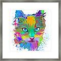 Multicolor Cat 688 Framed Print