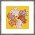 Multicultural Hands Circle Concept Made From Bread Framed Print