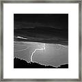 Multiple Lighting Strikes Woods Clouds Composite Panorama Framed Print