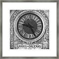 Musee D'orsay Clock - Black And White Framed Print