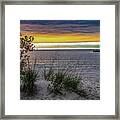 Muskegon Lighthouse Sunset Img_5862 Framed Print