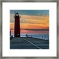 Muskegon Michigan  Lighthouse Img_3976 Hres Framed Print