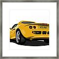 Mustard Yellow S1 Series One Elise Classic Sports Car Framed Print