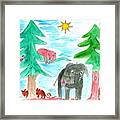 Mystical Woods With Elephoot Framed Print