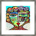 Mythological Azure Sugar Skull Angel. The Beholder Of Horizons Framed Print