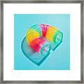 N Shape Stretched Colorful Coil Spring With Turning Framed Print