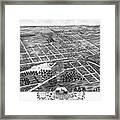 Naperville Illinois Vintage Map Birds Eye View 1869 Black And White Framed Print