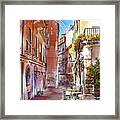 Narrow Street In Monaco Framed Print