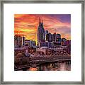 Nashville Skyline Sunset Framed Print