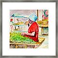 Native Papua Woman In The Market Framed Print