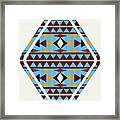 Navajo Blue Pattern Art Framed Print