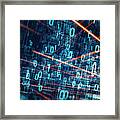 Network Data Flowing Framed Print