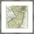 New Jersey Historical Vintage Map 1891 Framed Print