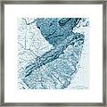 New Jersey Vintage Geological Map 1880 Blue Framed Print