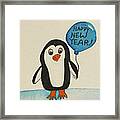 New Years Penguin Framed Print