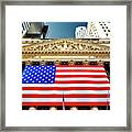 New York Stock Exchange Stars And Stripes In Manhattan Framed Print